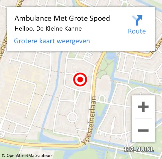 Locatie op kaart van de 112 melding: Ambulance Met Grote Spoed Naar Heiloo, De Kleine Kanne op 6 januari 2024 13:36