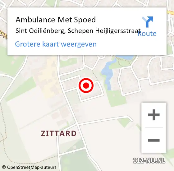 Locatie op kaart van de 112 melding: Ambulance Met Spoed Naar Sint Odiliënberg, Schepen Heijligersstraat op 6 januari 2024 13:44