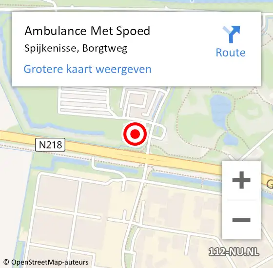 Locatie op kaart van de 112 melding: Ambulance Met Spoed Naar Spijkenisse, Borgtweg op 6 januari 2024 15:18