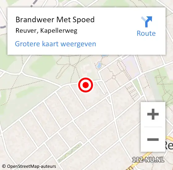 Locatie op kaart van de 112 melding: Brandweer Met Spoed Naar Reuver, Kapellerweg op 6 januari 2024 15:44