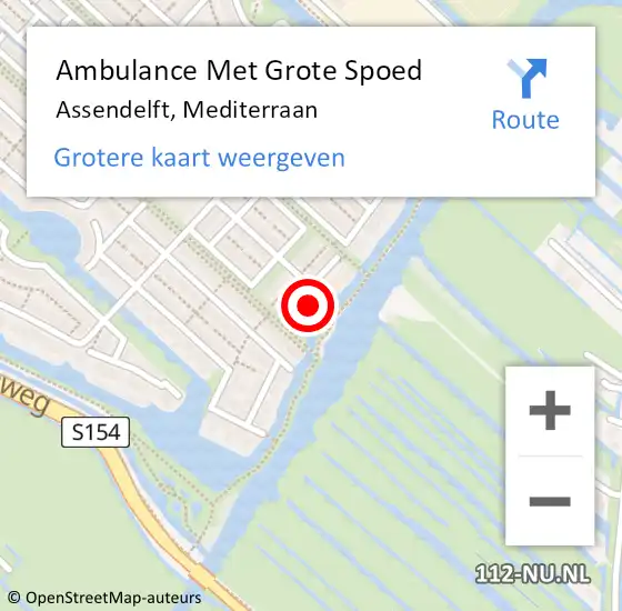 Locatie op kaart van de 112 melding: Ambulance Met Grote Spoed Naar Assendelft, Mediterraan op 6 januari 2024 16:34