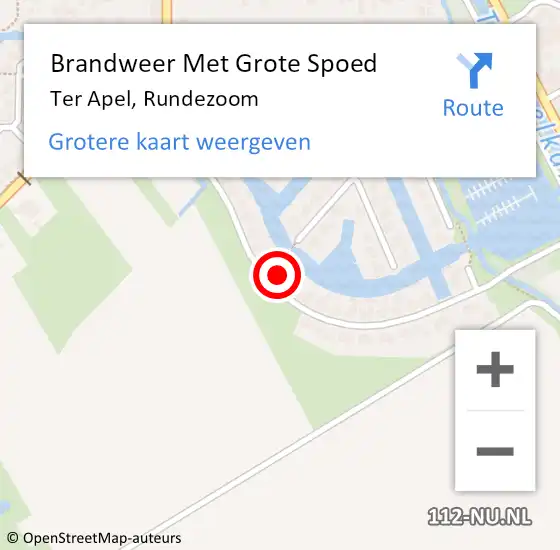 Locatie op kaart van de 112 melding: Brandweer Met Grote Spoed Naar Ter Apel, Rundezoom op 6 januari 2024 16:35