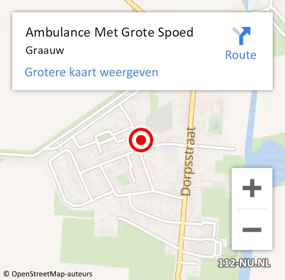 Locatie op kaart van de 112 melding: Ambulance Met Grote Spoed Naar Graauw op 6 januari 2024 17:06