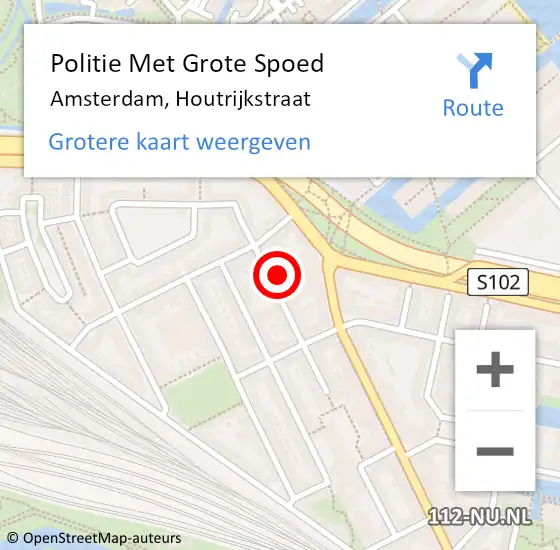 Locatie op kaart van de 112 melding: Politie Met Grote Spoed Naar Amsterdam, Houtrijkstraat op 6 januari 2024 18:12