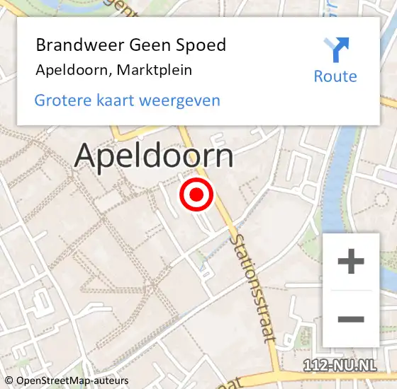 Locatie op kaart van de 112 melding: Brandweer Geen Spoed Naar Apeldoorn, Marktplein op 6 januari 2024 18:13