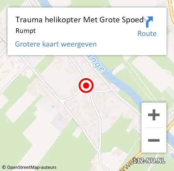 Locatie op kaart van de 112 melding: Trauma helikopter Met Grote Spoed Naar Rumpt op 6 januari 2024 18:29