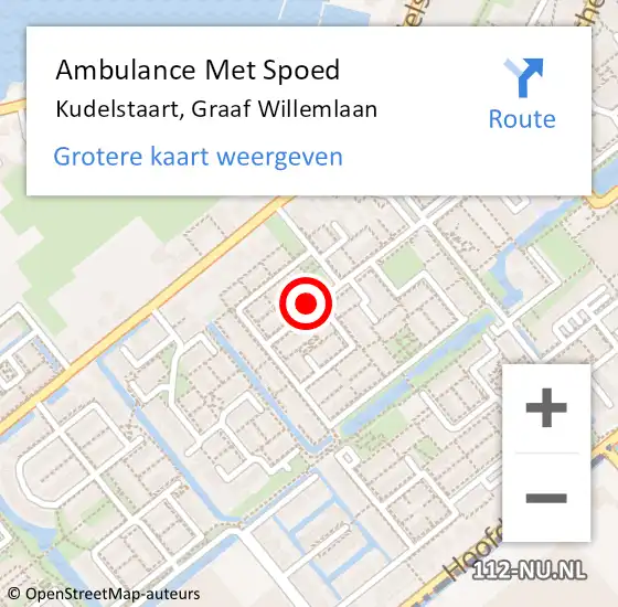 Locatie op kaart van de 112 melding: Ambulance Met Spoed Naar Kudelstaart, Graaf Willemlaan op 6 januari 2024 18:59