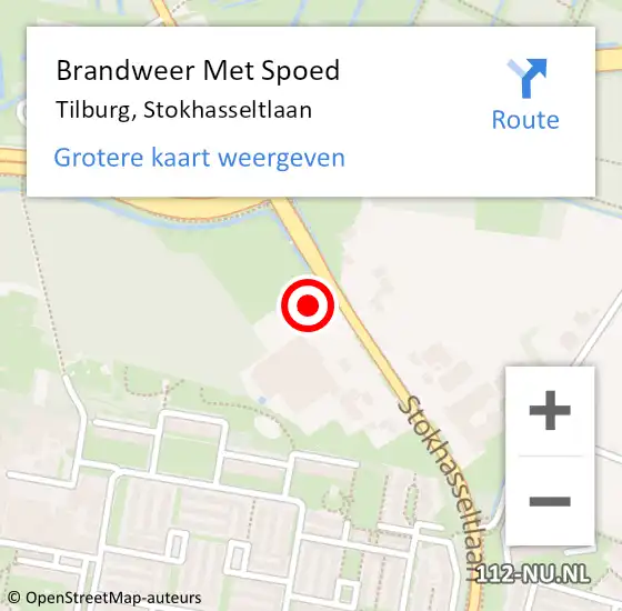 Locatie op kaart van de 112 melding: Brandweer Met Spoed Naar Tilburg, Stokhasseltlaan op 6 januari 2024 19:20