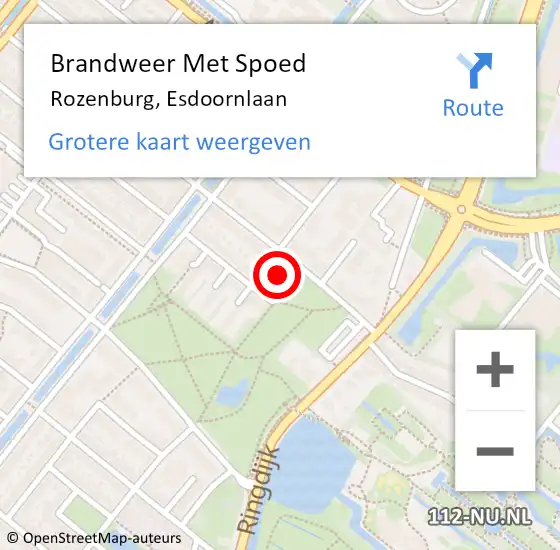 Locatie op kaart van de 112 melding: Brandweer Met Spoed Naar Rozenburg, Esdoornlaan op 6 januari 2024 20:28