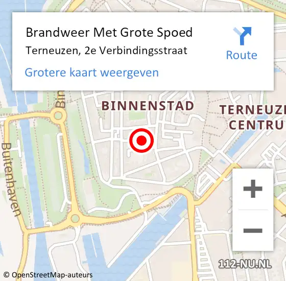 Locatie op kaart van de 112 melding: Brandweer Met Grote Spoed Naar Terneuzen, 2e Verbindingsstraat op 6 januari 2024 20:29