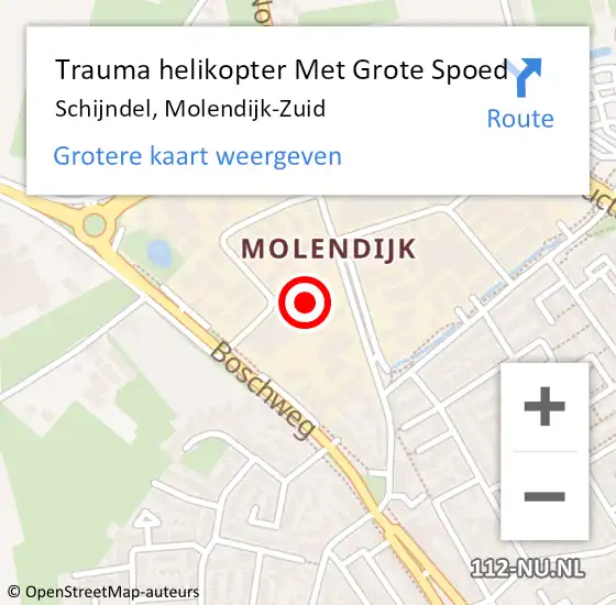 Locatie op kaart van de 112 melding: Trauma helikopter Met Grote Spoed Naar Schijndel, Molendijk-Zuid op 7 januari 2024 00:00