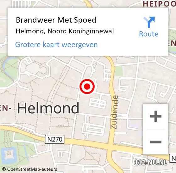 Locatie op kaart van de 112 melding: Brandweer Met Spoed Naar Helmond, Noord Koninginnewal op 7 januari 2024 00:13
