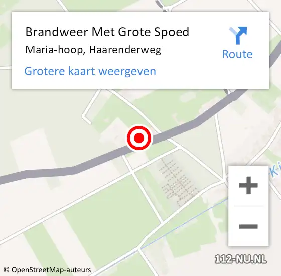 Locatie op kaart van de 112 melding: Brandweer Met Grote Spoed Naar Maria-hoop, Haarenderweg op 7 januari 2024 00:18