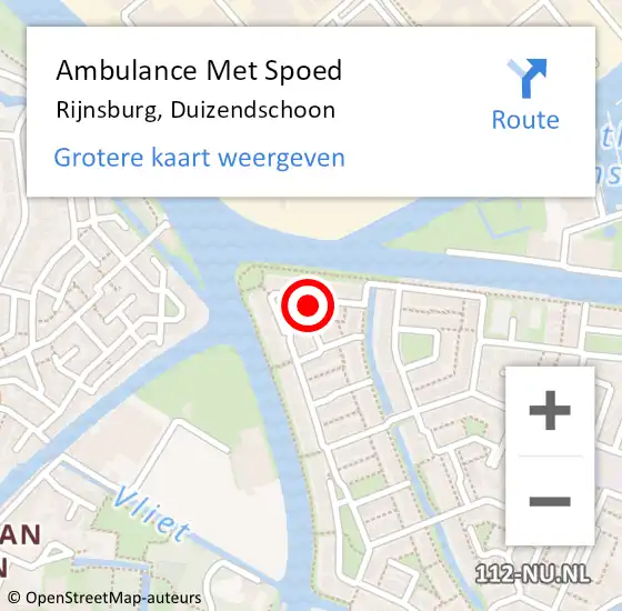 Locatie op kaart van de 112 melding: Ambulance Met Spoed Naar Rijnsburg, Duizendschoon op 7 januari 2024 00:58