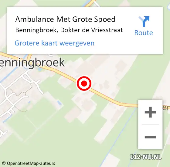 Locatie op kaart van de 112 melding: Ambulance Met Grote Spoed Naar Benningbroek, Dokter de Vriesstraat op 7 januari 2024 02:32
