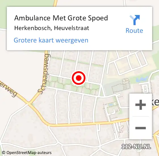Locatie op kaart van de 112 melding: Ambulance Met Grote Spoed Naar Herkenbosch, Heuvelstraat op 7 januari 2024 05:20