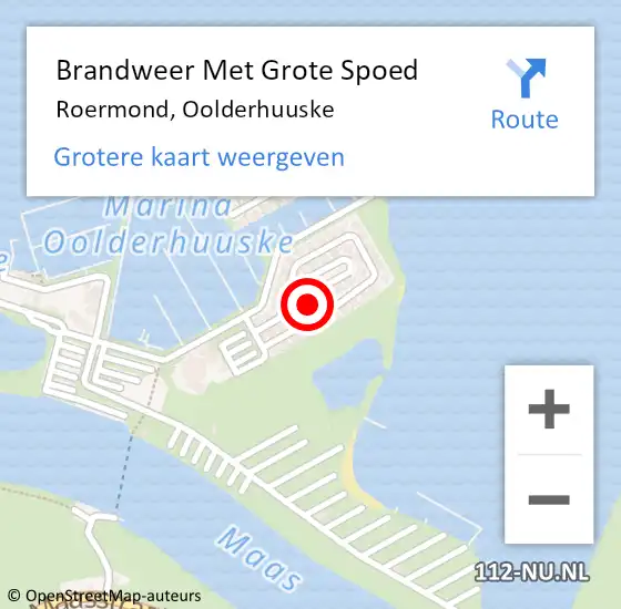 Locatie op kaart van de 112 melding: Brandweer Met Grote Spoed Naar Roermond, Oolderhuuske op 7 januari 2024 11:09