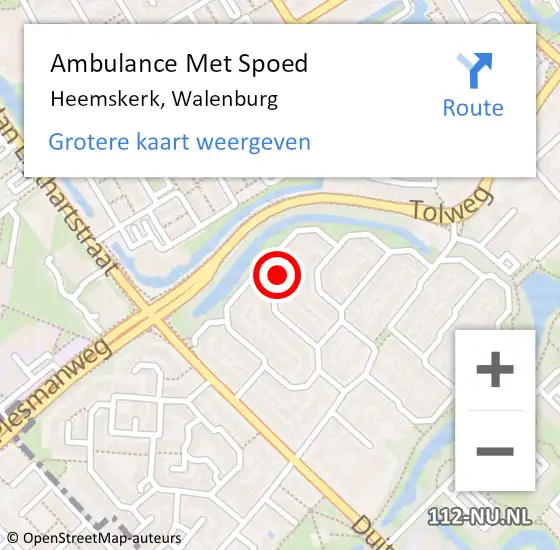 Locatie op kaart van de 112 melding: Ambulance Met Spoed Naar Heemskerk, Walenburg op 7 januari 2024 11:33