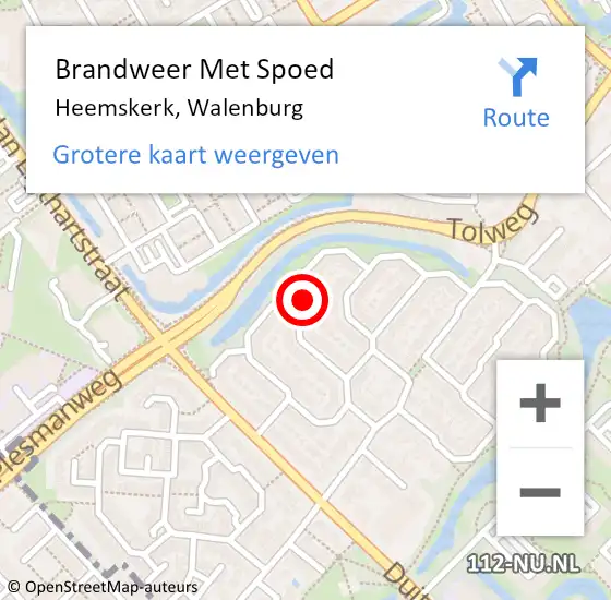 Locatie op kaart van de 112 melding: Brandweer Met Spoed Naar Heemskerk, Walenburg op 7 januari 2024 11:48