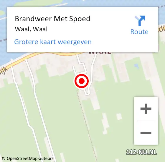 Locatie op kaart van de 112 melding: Brandweer Met Spoed Naar Waal, Waal op 7 januari 2024 11:57