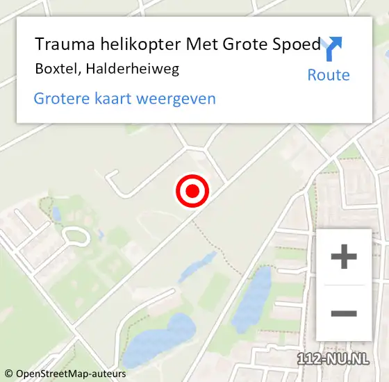Locatie op kaart van de 112 melding: Trauma helikopter Met Grote Spoed Naar Boxtel, Halderheiweg op 7 januari 2024 12:21