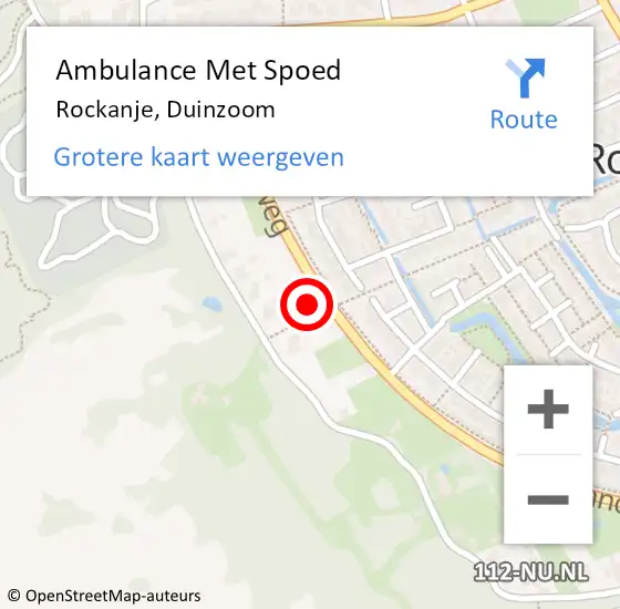 Locatie op kaart van de 112 melding: Ambulance Met Spoed Naar Rockanje, Duinzoom op 7 januari 2024 13:15