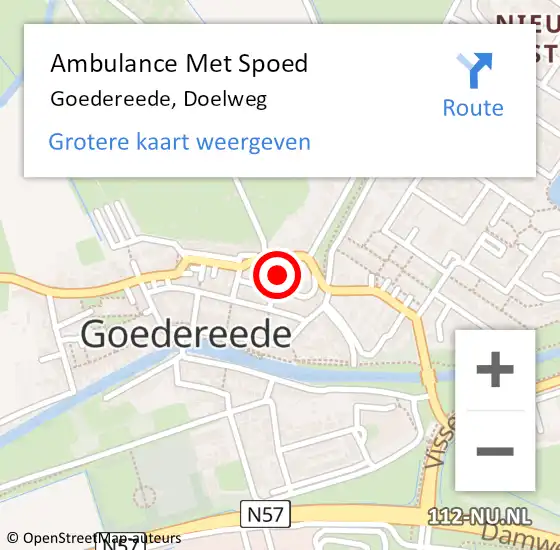 Locatie op kaart van de 112 melding: Ambulance Met Spoed Naar Goedereede, Doelweg op 7 januari 2024 13:23