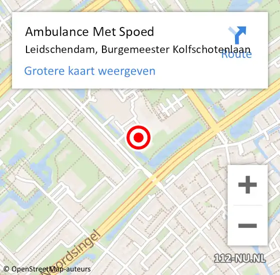 Locatie op kaart van de 112 melding: Ambulance Met Spoed Naar Leidschendam, Burgemeester Kolfschotenlaan op 7 januari 2024 13:51