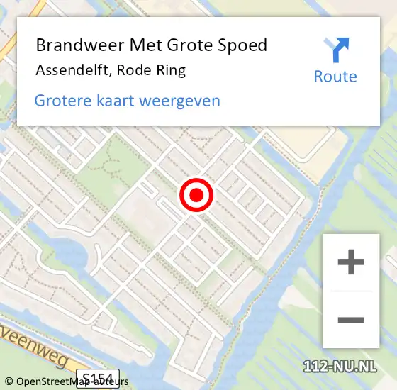 Locatie op kaart van de 112 melding: Brandweer Met Grote Spoed Naar Assendelft, Rode Ring op 7 januari 2024 13:56