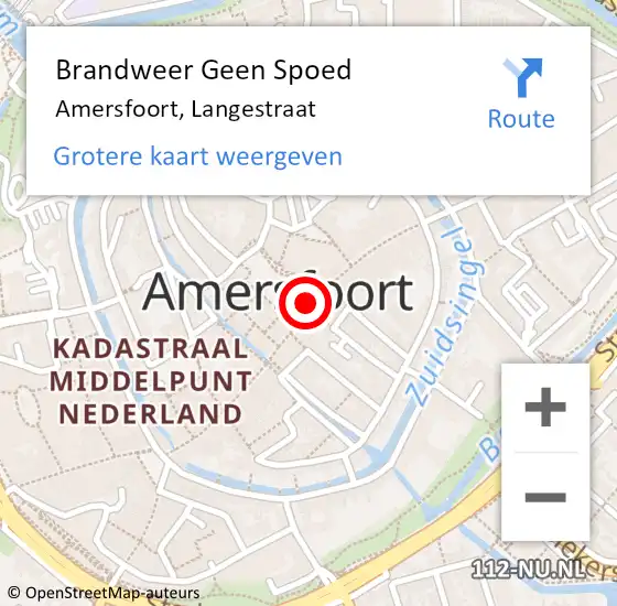 Locatie op kaart van de 112 melding: Brandweer Geen Spoed Naar Amersfoort, Langestraat op 7 januari 2024 14:19