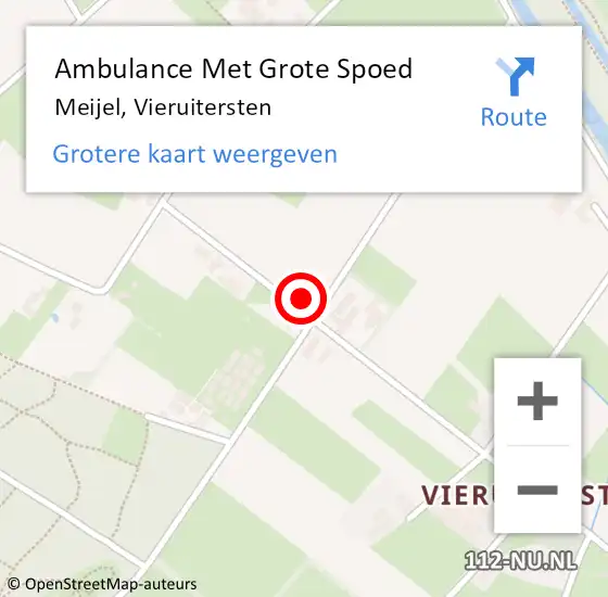 Locatie op kaart van de 112 melding: Ambulance Met Grote Spoed Naar Meijel, Vieruitersten op 7 januari 2024 14:54