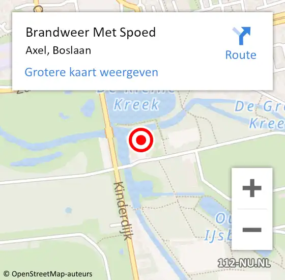 Locatie op kaart van de 112 melding: Brandweer Met Spoed Naar Axel, Boslaan op 7 januari 2024 16:08
