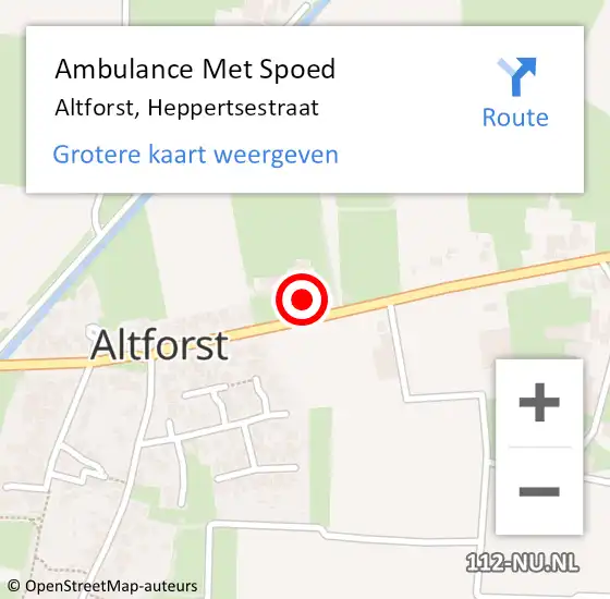 Locatie op kaart van de 112 melding: Ambulance Met Spoed Naar Altforst, Heppertsestraat op 21 september 2014 10:26