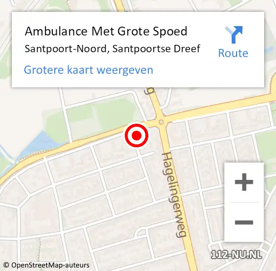 Locatie op kaart van de 112 melding: Ambulance Met Grote Spoed Naar Santpoort-Noord, Santpoortse Dreef op 7 januari 2024 16:33