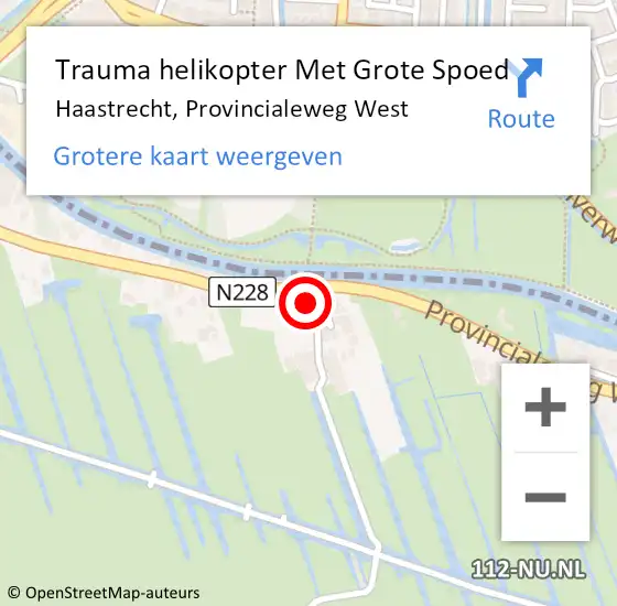Locatie op kaart van de 112 melding: Trauma helikopter Met Grote Spoed Naar Haastrecht, Provincialeweg West op 7 januari 2024 16:43