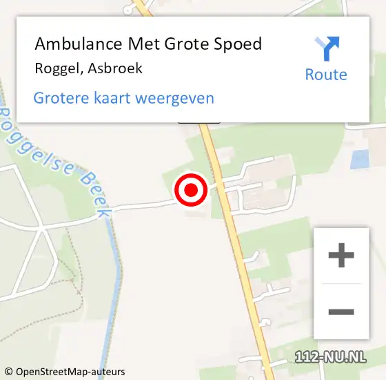 Locatie op kaart van de 112 melding: Ambulance Met Grote Spoed Naar Roggel, Asbroek op 7 januari 2024 16:47