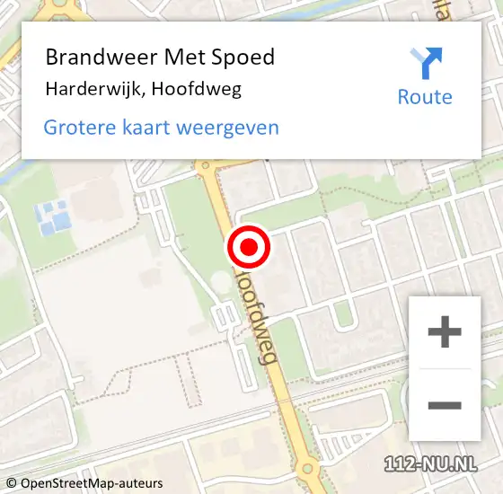 Locatie op kaart van de 112 melding: Brandweer Met Spoed Naar Harderwijk, Hoofdweg op 7 januari 2024 16:47