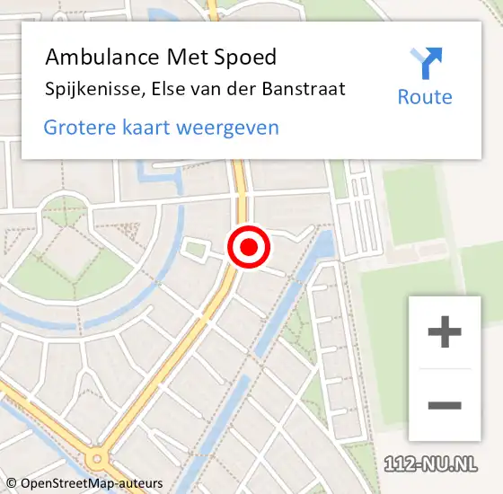 Locatie op kaart van de 112 melding: Ambulance Met Spoed Naar Spijkenisse, Else van der Banstraat op 7 januari 2024 17:00