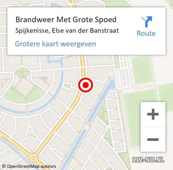 Locatie op kaart van de 112 melding: Brandweer Met Grote Spoed Naar Spijkenisse, Else van der Banstraat op 7 januari 2024 17:04