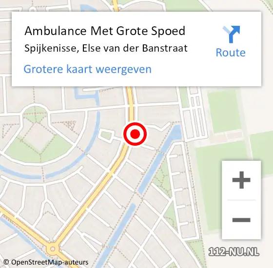 Locatie op kaart van de 112 melding: Ambulance Met Grote Spoed Naar Spijkenisse, Else van der Banstraat op 7 januari 2024 17:04