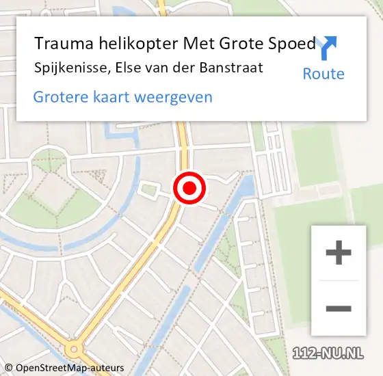 Locatie op kaart van de 112 melding: Trauma helikopter Met Grote Spoed Naar Spijkenisse, Else van der Banstraat op 7 januari 2024 17:14