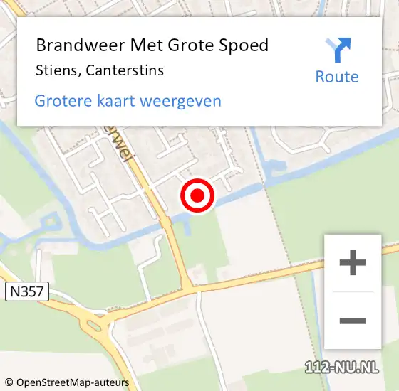 Locatie op kaart van de 112 melding: Brandweer Met Grote Spoed Naar Stiens, Canterstins op 7 januari 2024 18:02