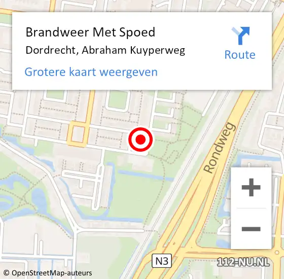 Locatie op kaart van de 112 melding: Brandweer Met Spoed Naar Dordrecht, Abraham Kuyperweg op 7 januari 2024 20:59