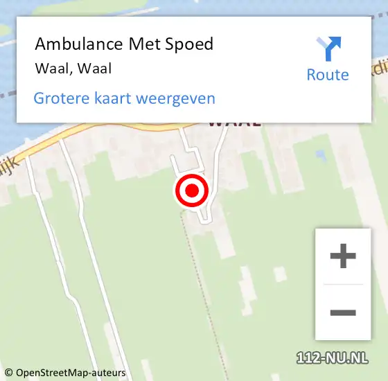 Locatie op kaart van de 112 melding: Ambulance Met Spoed Naar Waal, Waal op 7 januari 2024 21:53