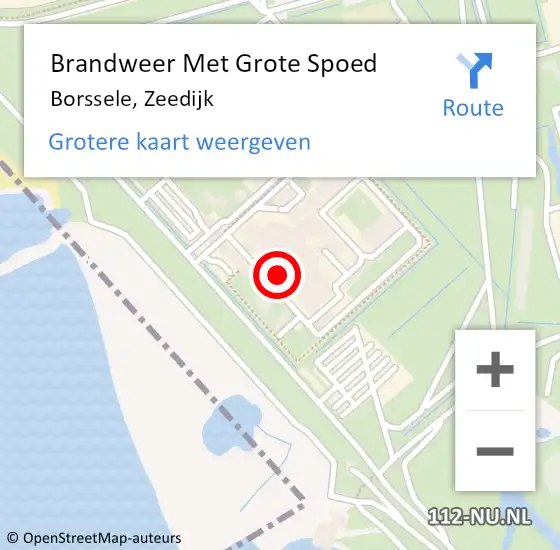 Locatie op kaart van de 112 melding: Brandweer Met Grote Spoed Naar Borssele, Zeedijk op 21 september 2014 10:59