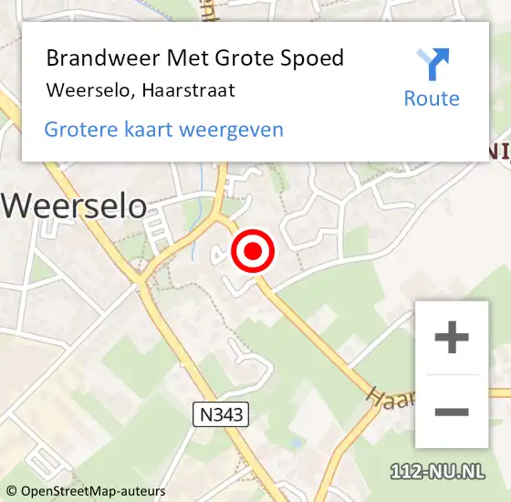 Locatie op kaart van de 112 melding: Brandweer Met Grote Spoed Naar Weerselo, Haarstraat op 7 januari 2024 23:39