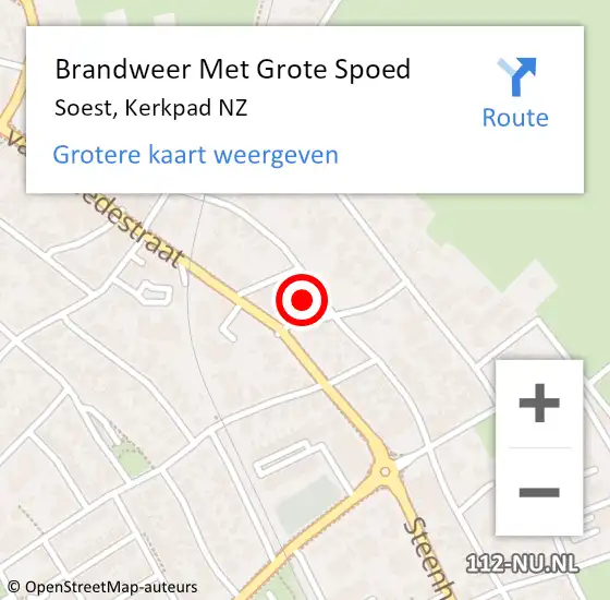 Locatie op kaart van de 112 melding: Brandweer Met Grote Spoed Naar Soest, Kerkpad NZ op 8 januari 2024 00:07