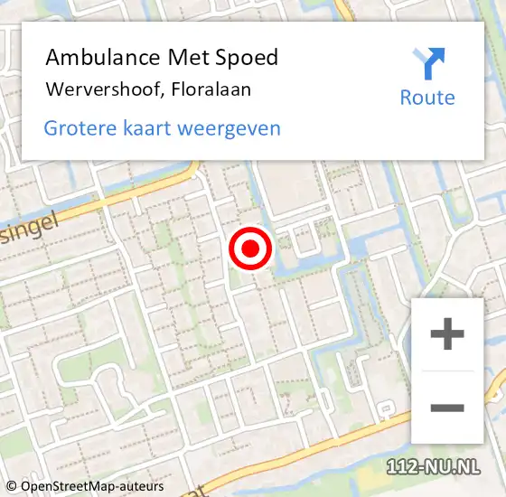 Locatie op kaart van de 112 melding: Ambulance Met Spoed Naar Wervershoof, Floralaan op 8 januari 2024 00:32