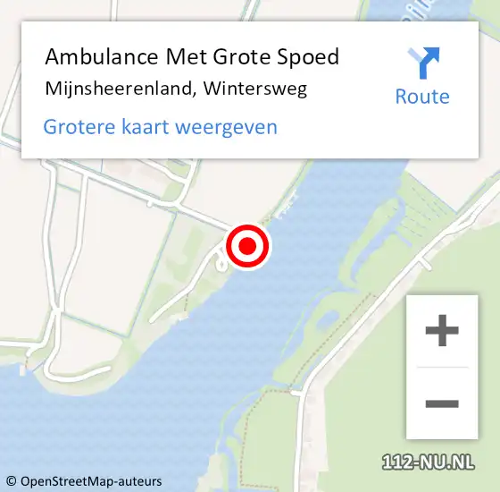 Locatie op kaart van de 112 melding: Ambulance Met Grote Spoed Naar Mijnsheerenland, Wintersweg op 8 januari 2024 00:33