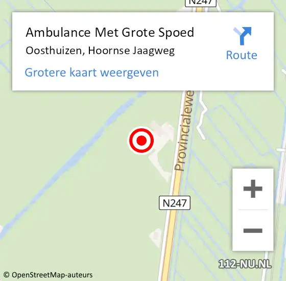 Locatie op kaart van de 112 melding: Ambulance Met Grote Spoed Naar Oosthuizen, Hoornse Jaagweg op 8 januari 2024 01:38